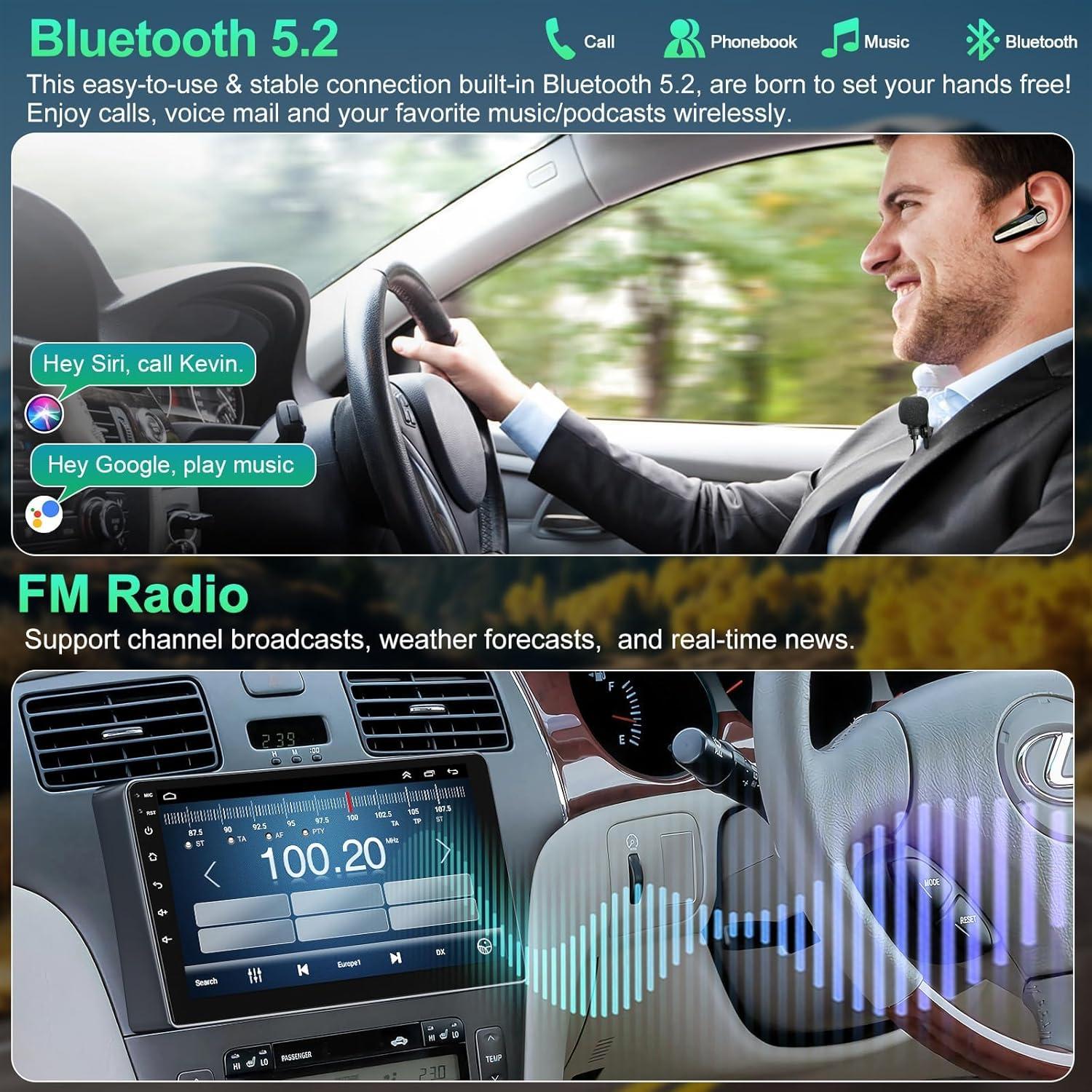 Radio de Coche B4U 9" Android 12 para Lexus ES250/ES300/ES330