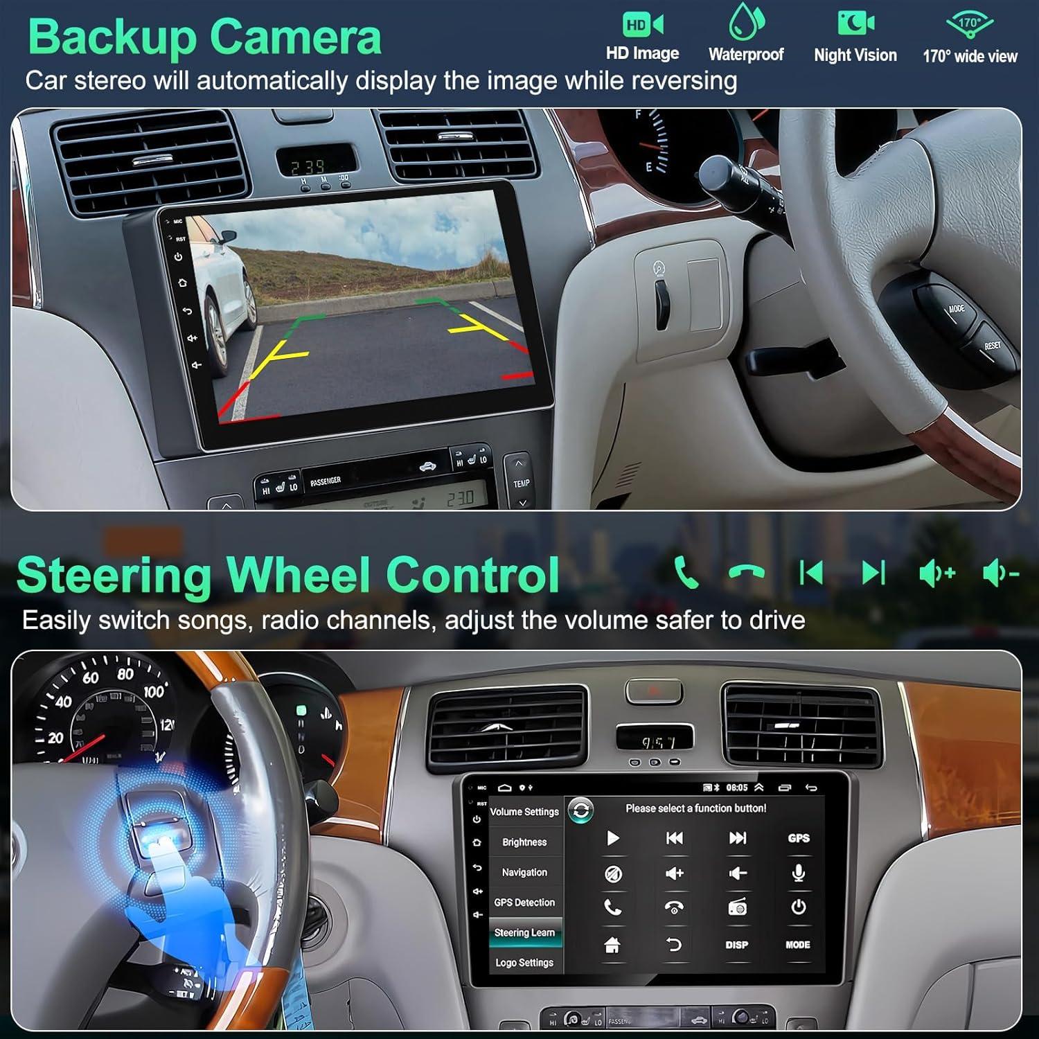 Radio de Coche B4U 9" Android 12 para Lexus ES250/ES300/ES330