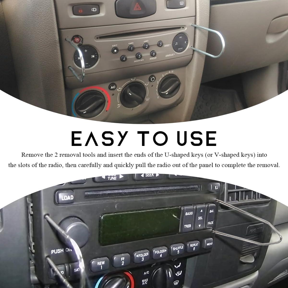 Juego de herramientas de extracción de radio Wevdn 2 PCS acero inoxidable