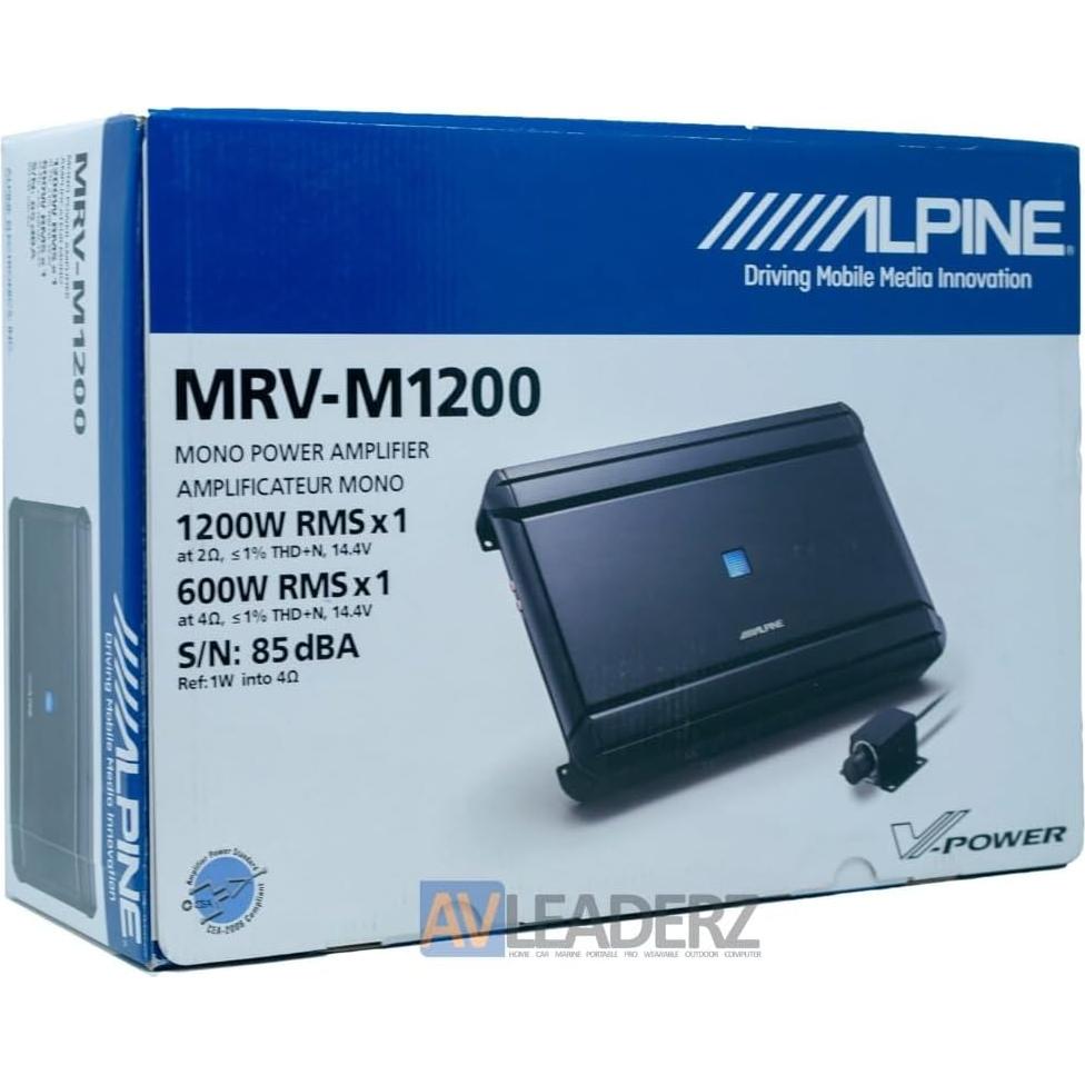 Amplificador Monobloque Alpine R-A75M 750W RMS con Kit 0 Gauge