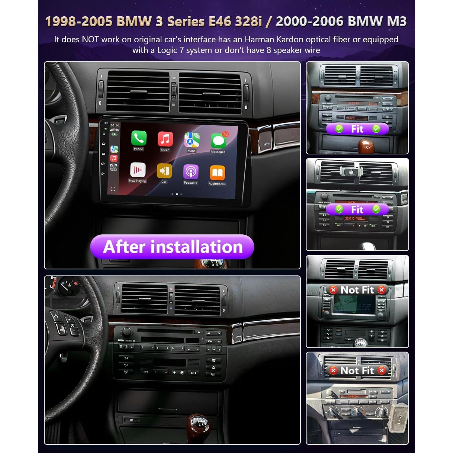 Estéreo de coche XGU para BMW E46 1998-2006, 9" CarPlay