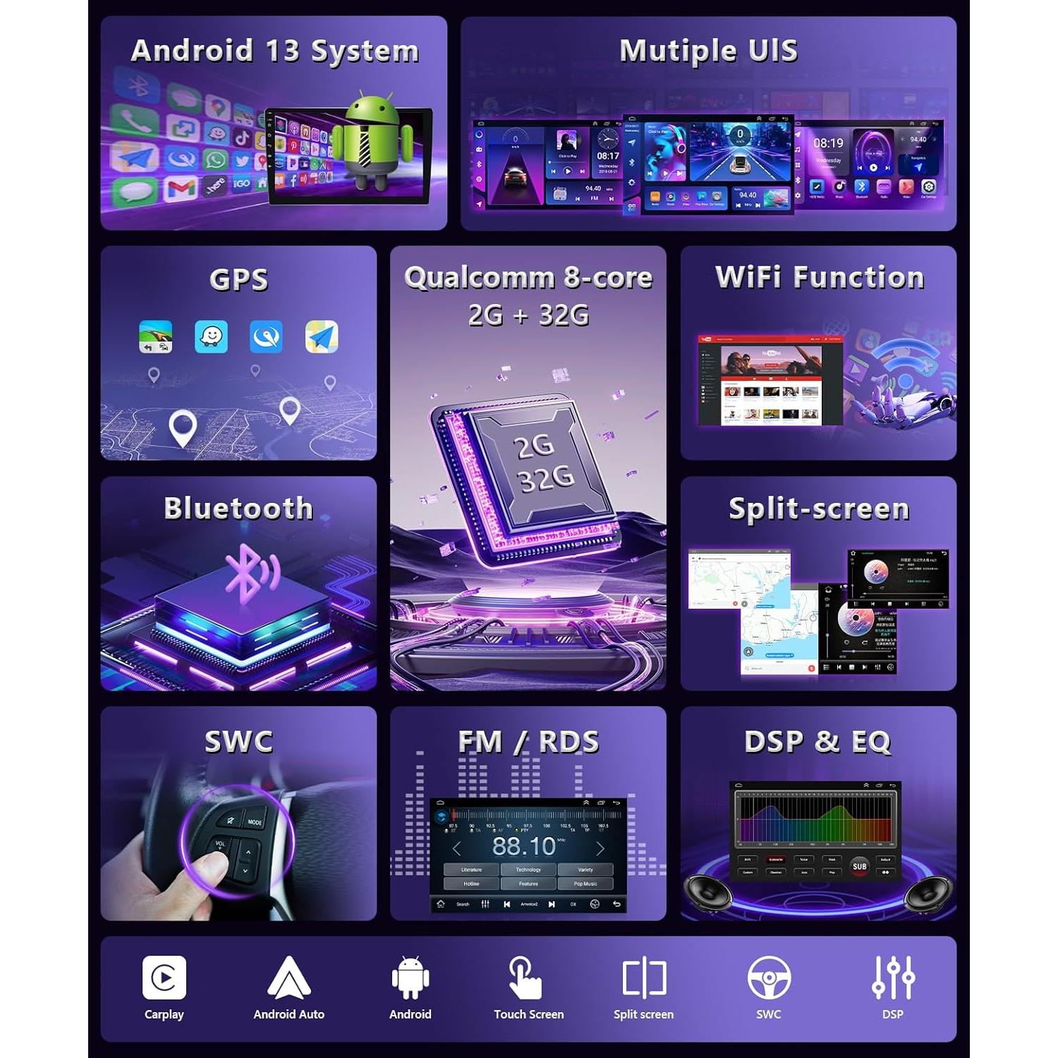 Estéreo de coche XGU para BMW E46 1998-2006, 9" CarPlay