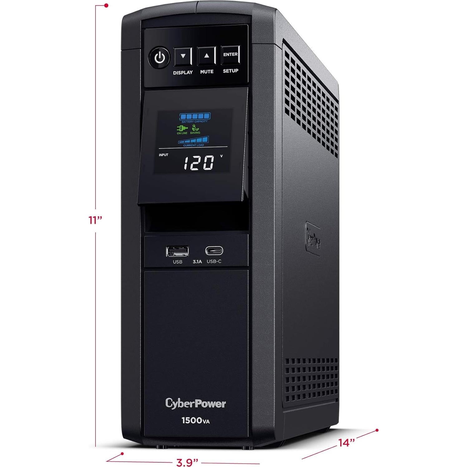 UPS CyberPower CP1500PFCLCD 1500VA 12 Salidas AVR Mini Torre