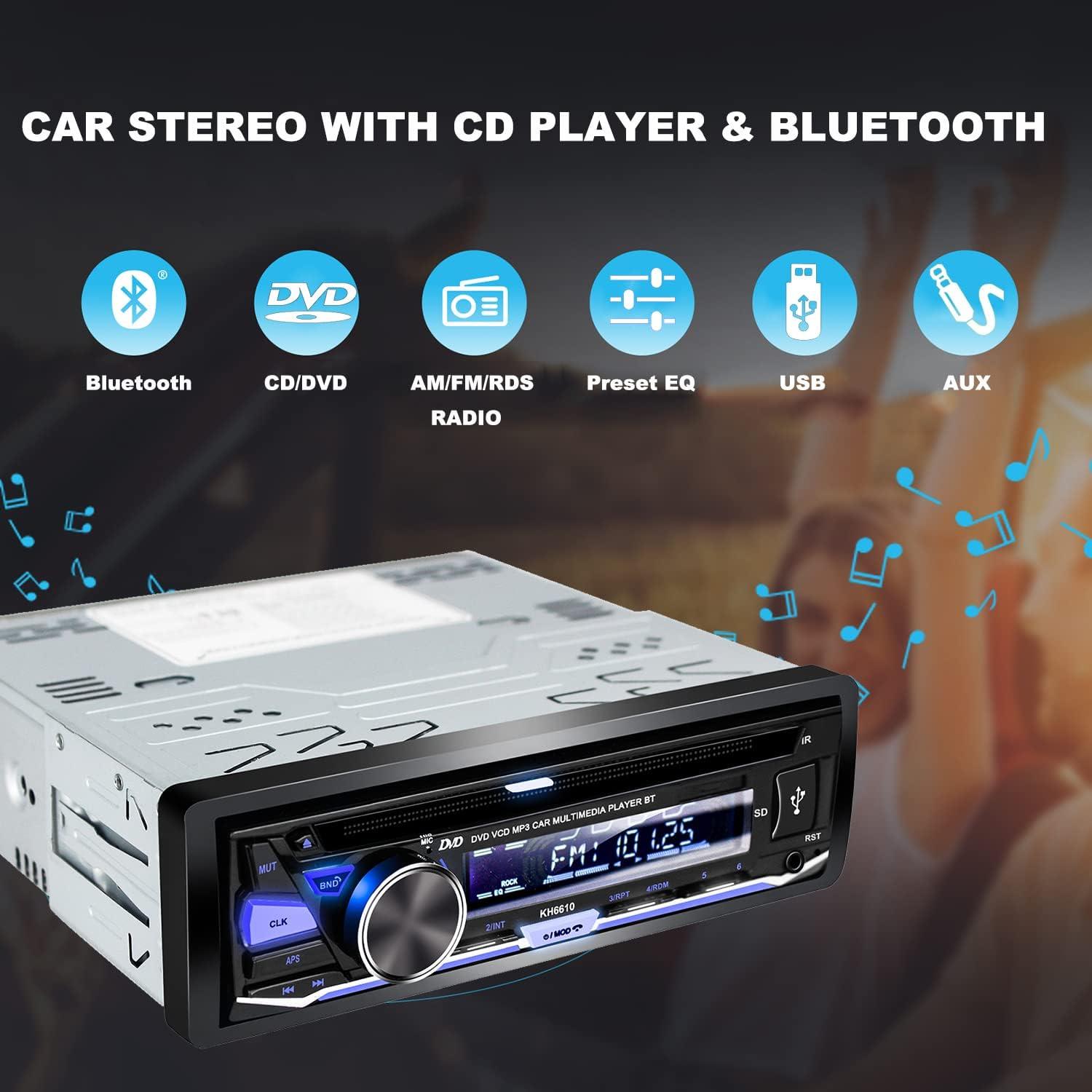 Receptor de Audio para Auto Hengweili KH6610 Bluetooth USB AM/FM