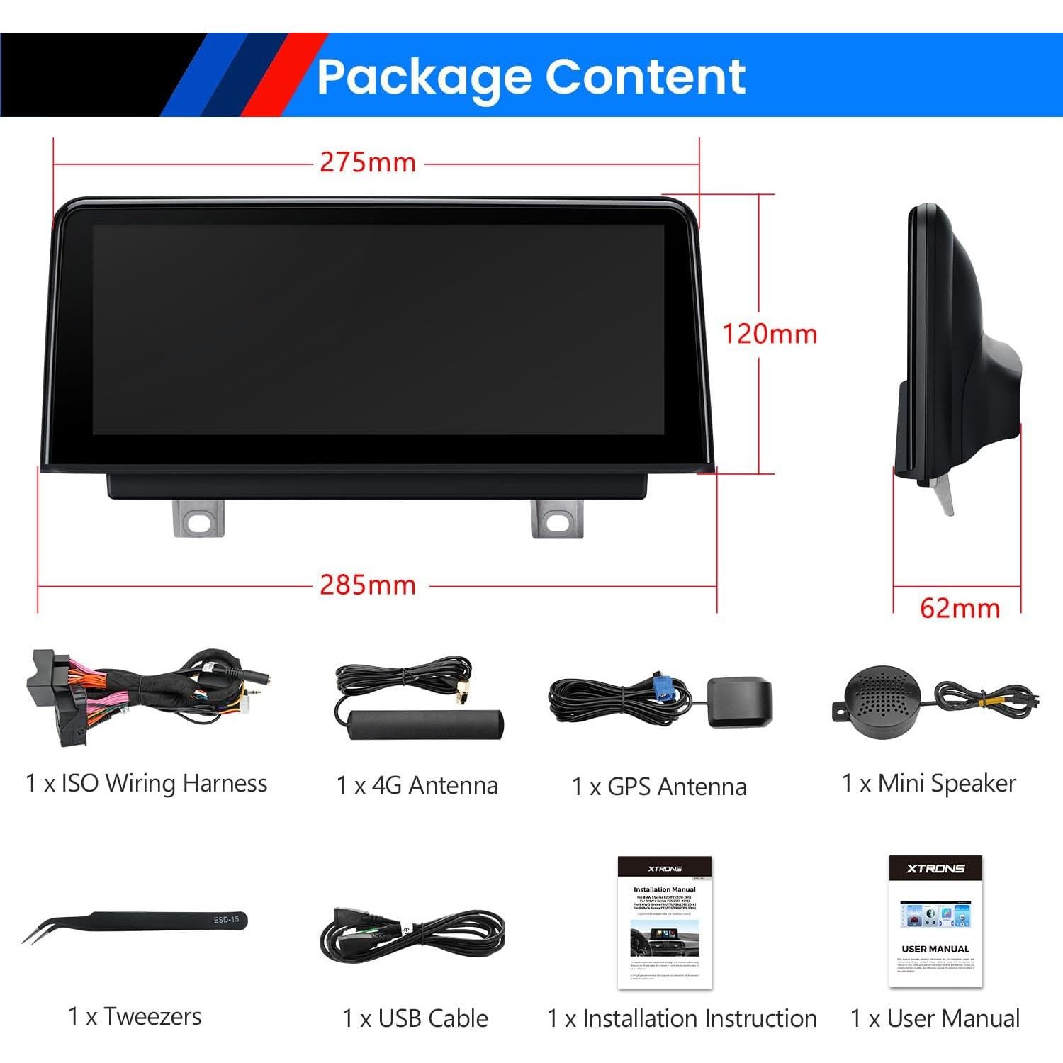 Estéreo de Coche XTRONS Android 10.25" NBT para BMW F30 F31 F32 F33 F34 M3 M4 8+128GB