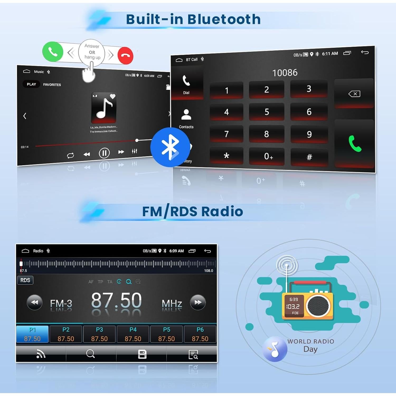 Estéreo de Coche Android 2+64G Inefala para Ford F-150 2008-2014
