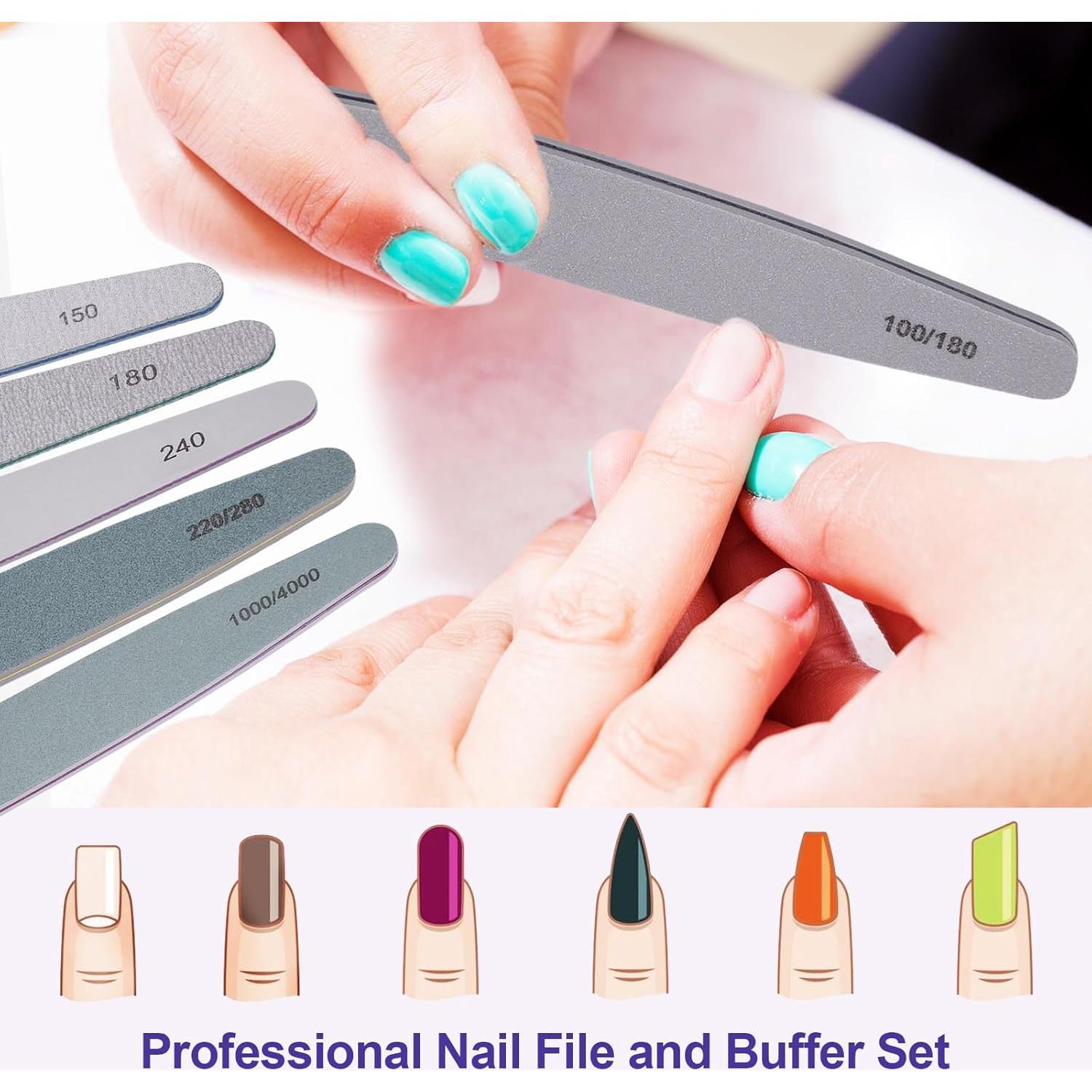 Kit Profesional de Lima y Pulidor de Uñas HomeyEra 6 Piezas