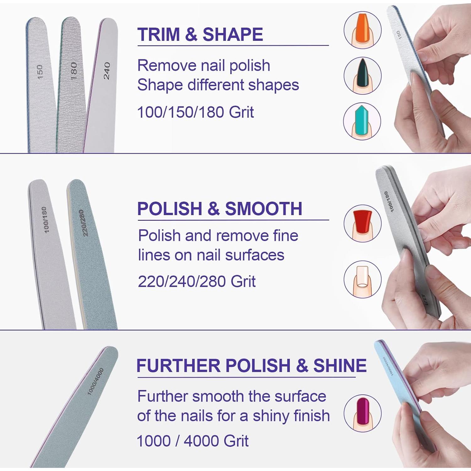 Kit Profesional de Lima y Pulidor de Uñas HomeyEra 6 Piezas