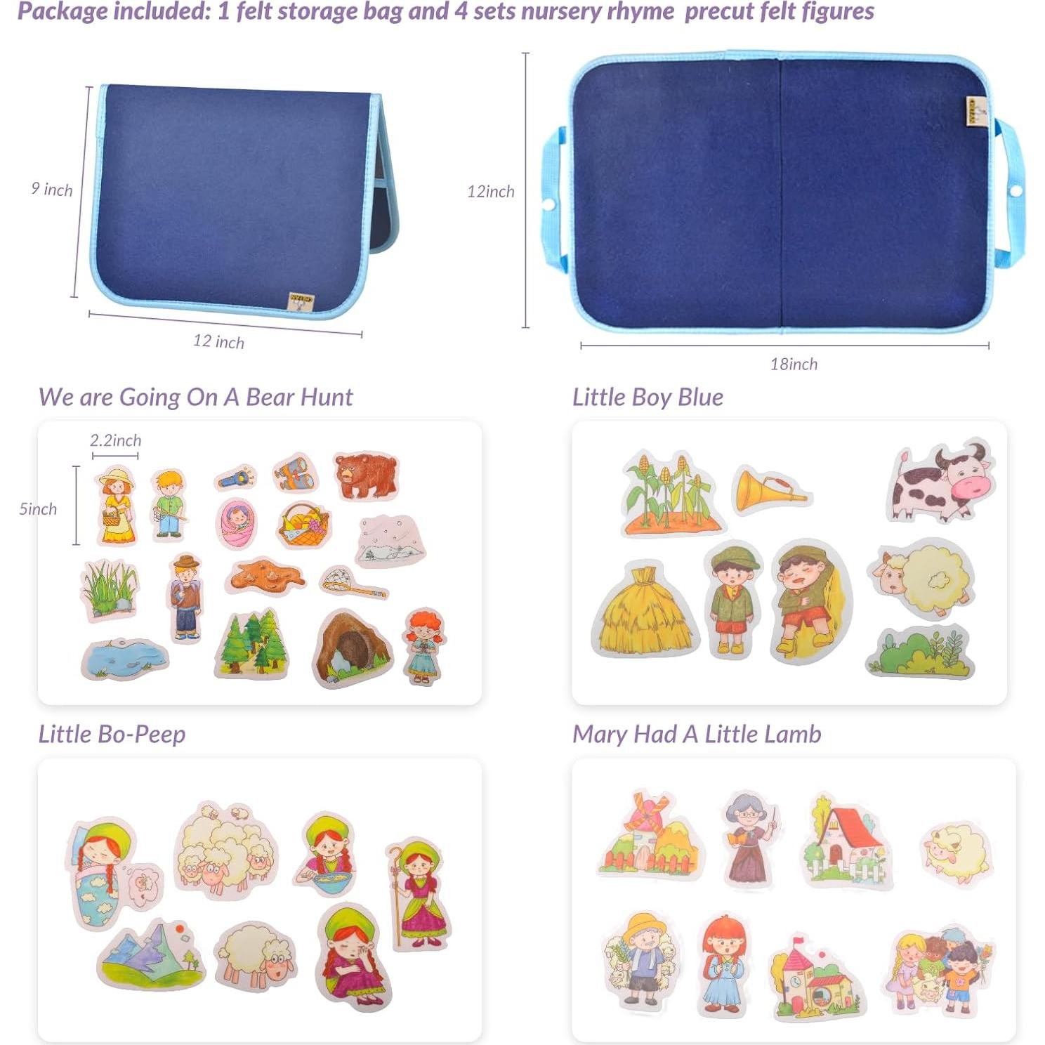 Conjunto de Cuentos de Fieltro CHEFAN 4 Piezas para Niños