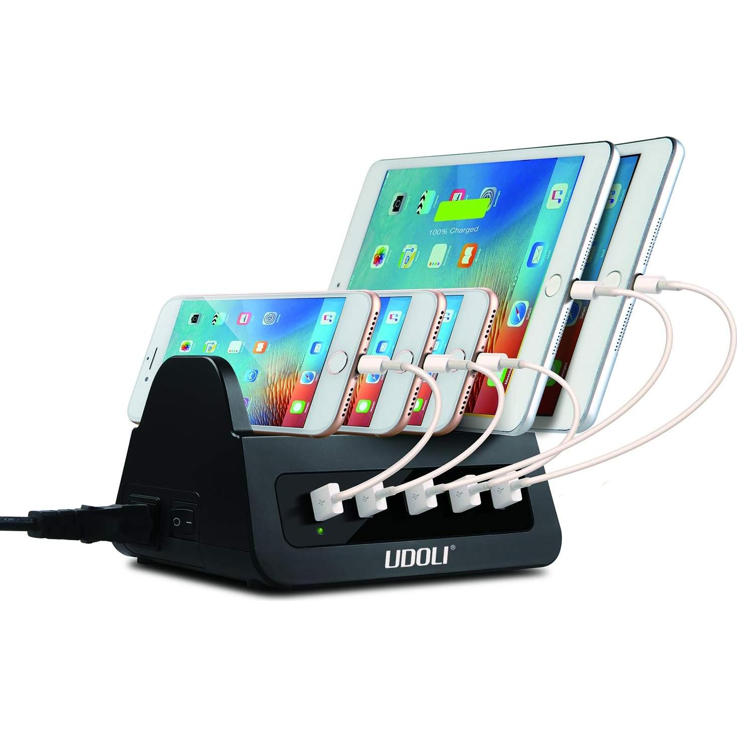 Estación de Carga 5 Puertos USB MTN Electronics Soporte Negro