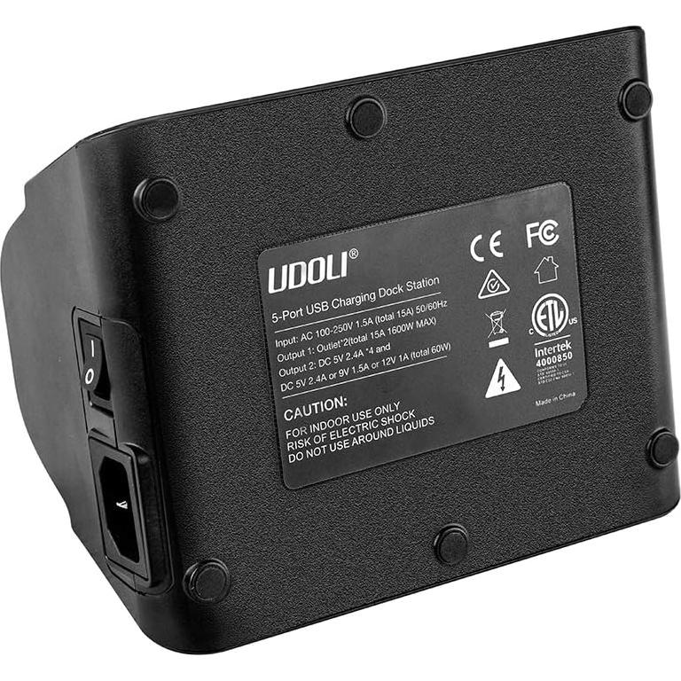 Estación de Carga 5 Puertos USB MTN Electronics Soporte Negro