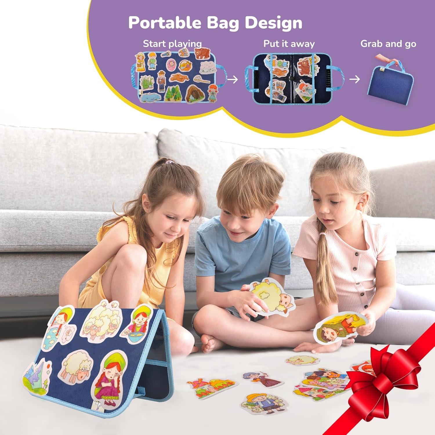 Conjunto de Cuentos de Fieltro CHEFAN 4 Piezas Interactivas