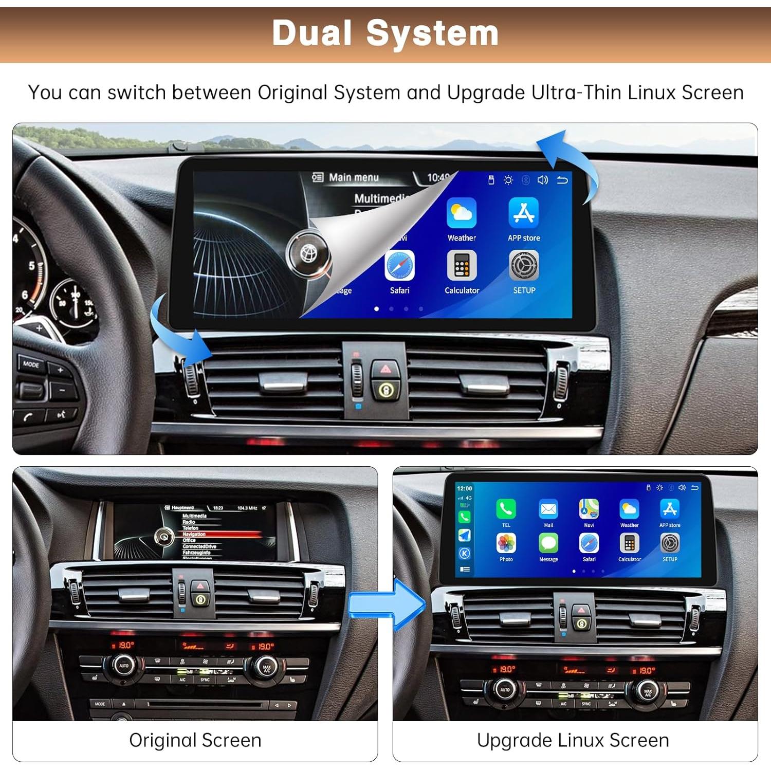 Pantalla Táctil 12.3" LOVEVEH para BMW X3 F25 X4 F26 2014-2016