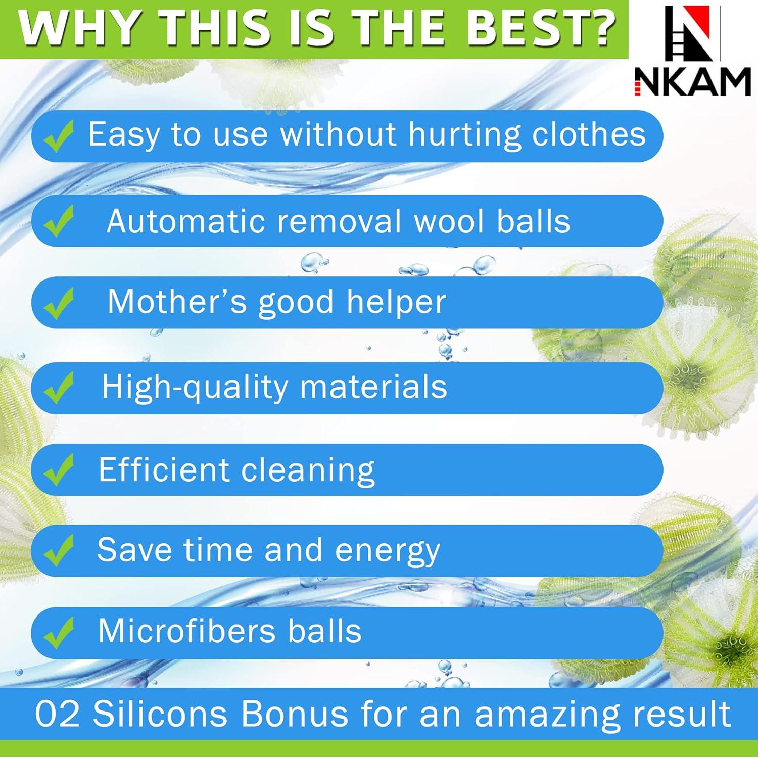 Removedor de Pelo de Mascota NKAM - 12 Bolas Reutilizables