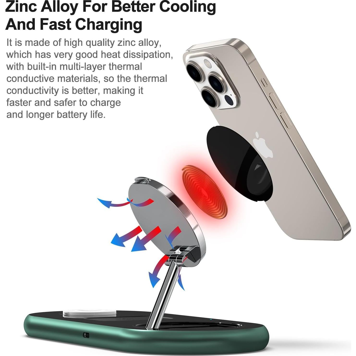 Estación de Carga 3 en 1 OKFlyman para iPhone, Apple Watch y AirPods