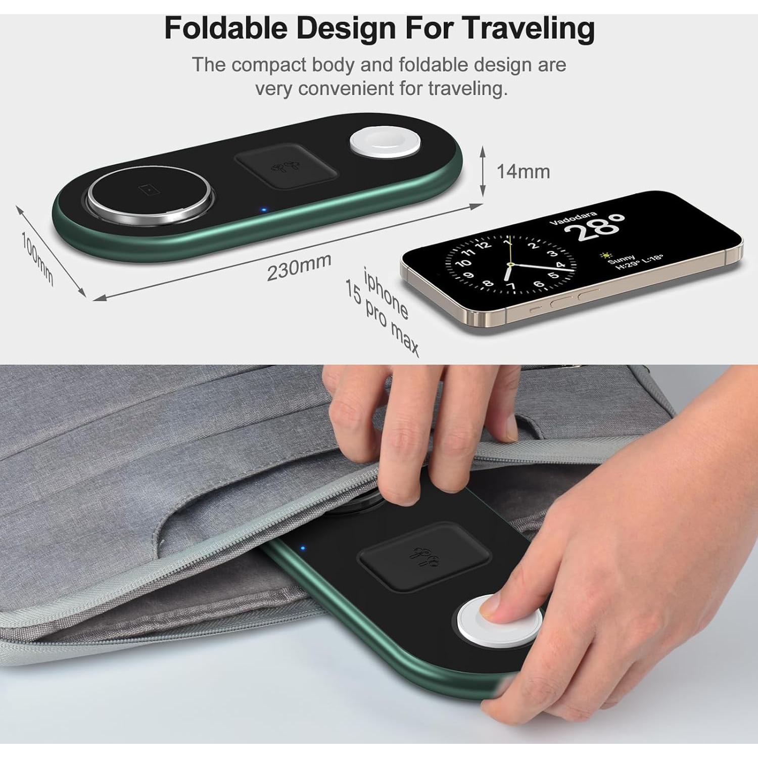 Estación de Carga 3 en 1 OKFlyman para iPhone, Apple Watch y AirPods