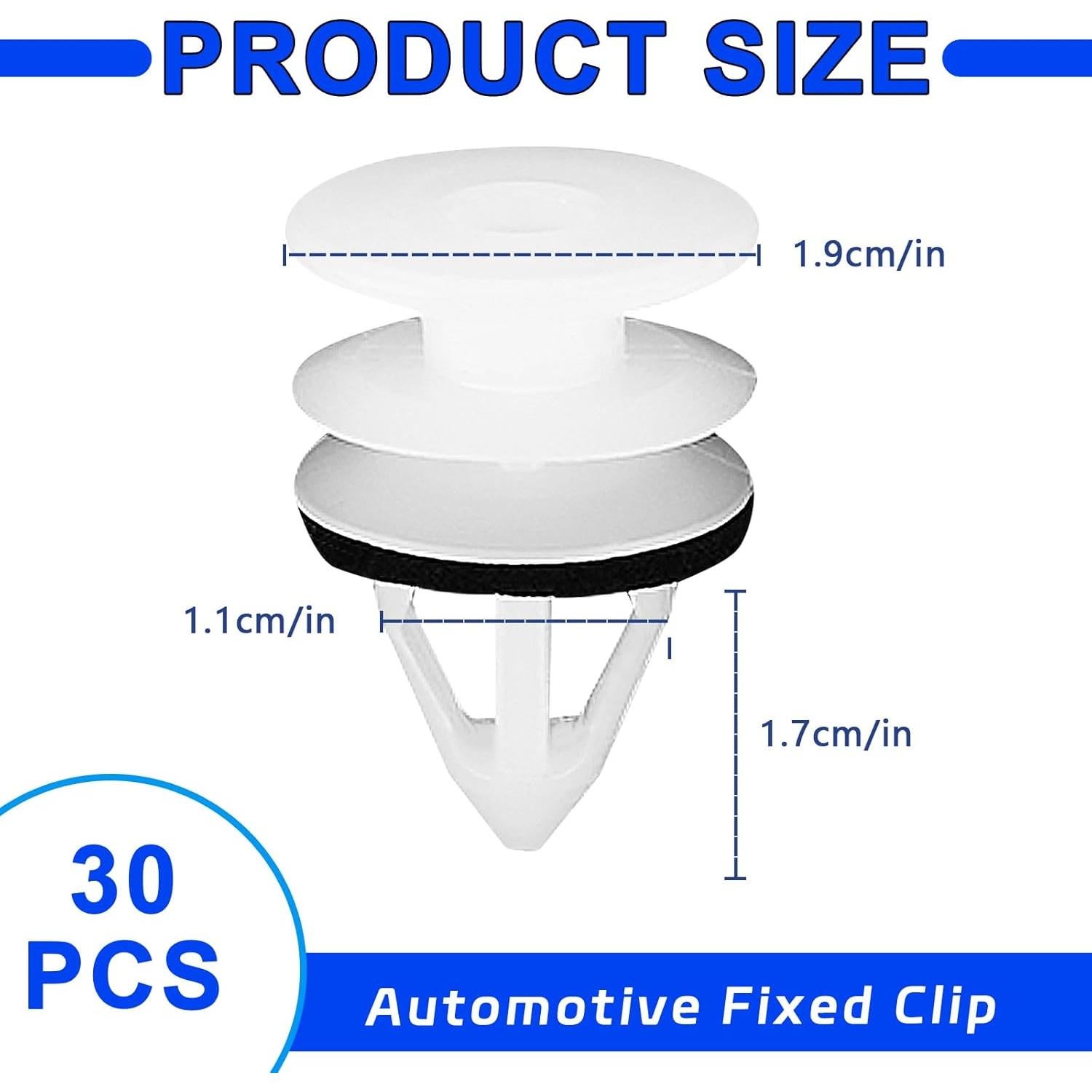 30 Clips de Retención de Panel de Puerta GM vvag 19.5mm Nylon