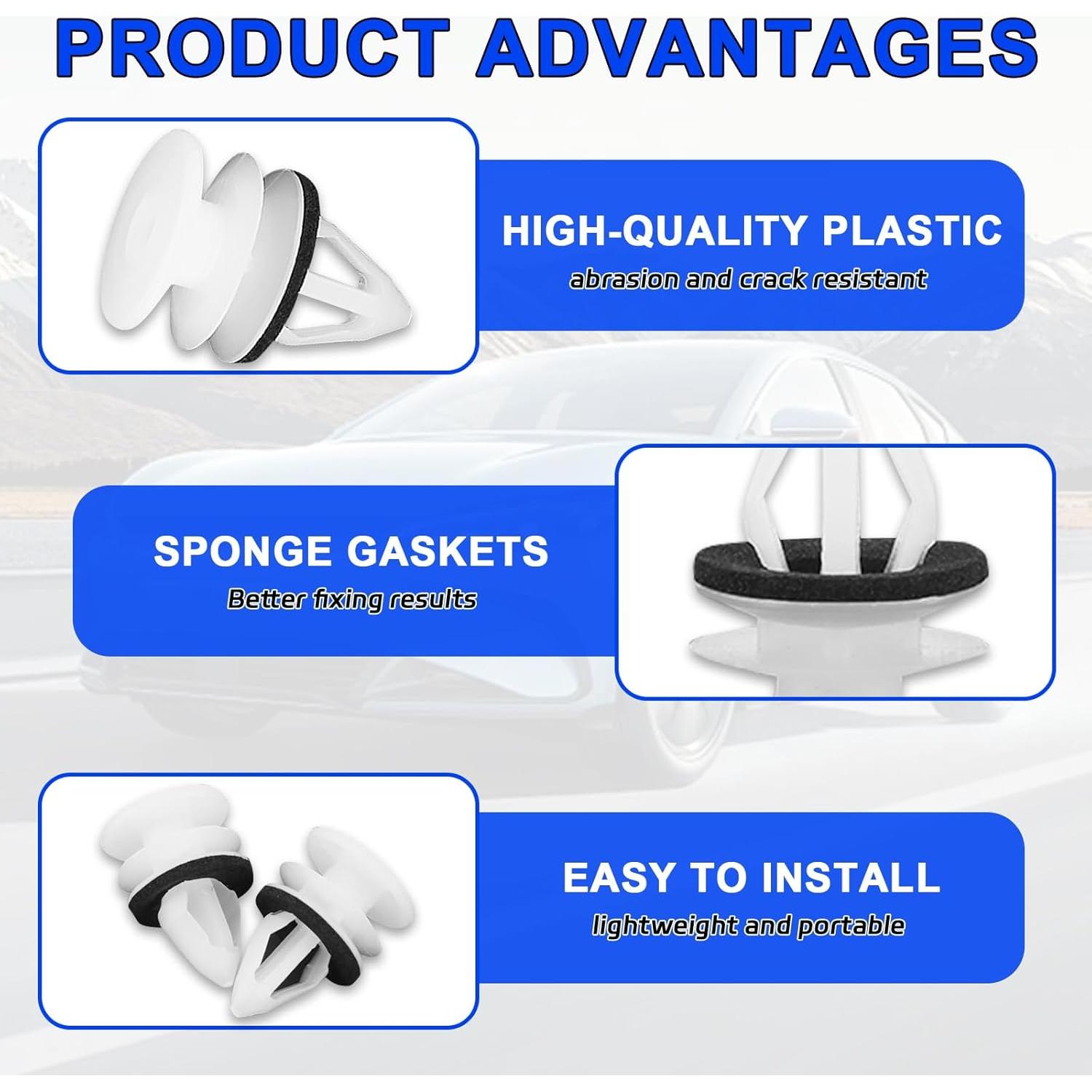 30 Clips de Retención de Panel de Puerta GM vvag 19.5mm Nylon