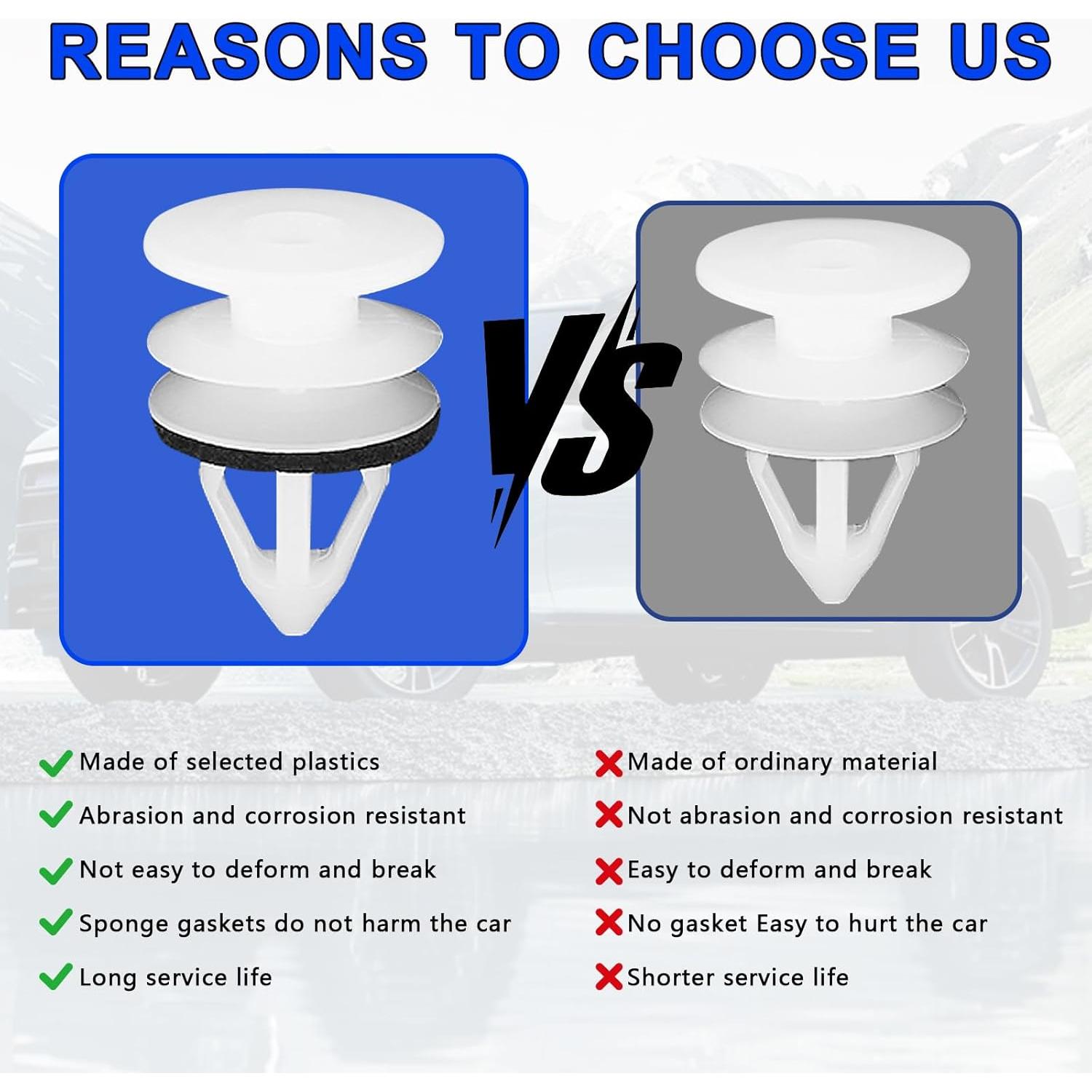 30 Clips de Retención de Panel de Puerta GM vvag 19.5mm Nylon