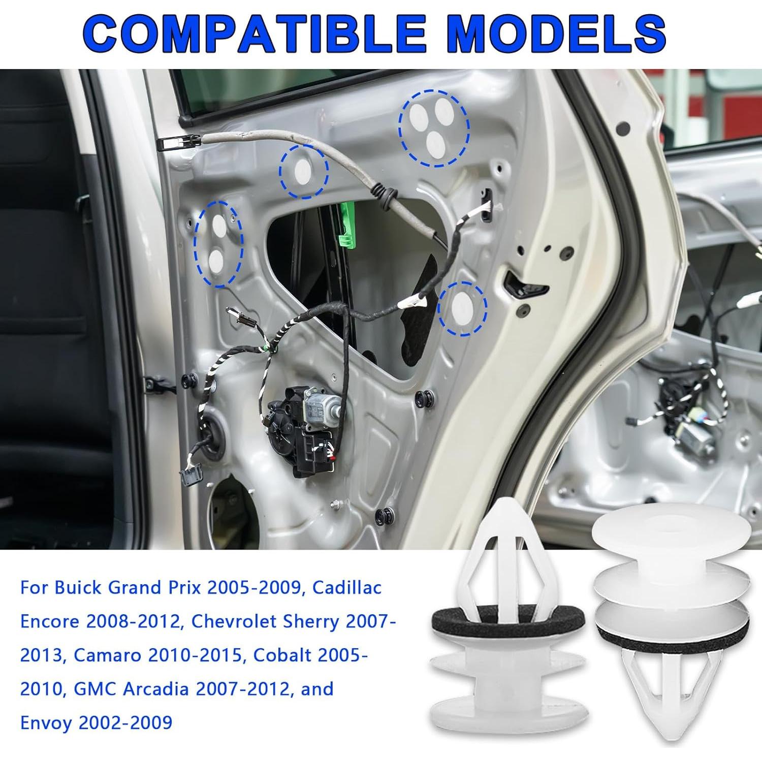 30 Clips de Retención de Panel de Puerta GM vvag 19.5mm Nylon