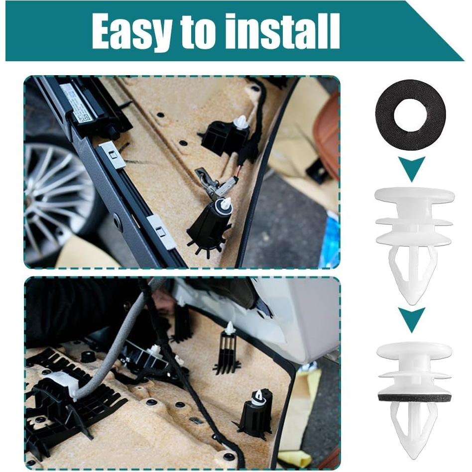 30 Clips de Retención de Panel de Puerta Nylon Lyxheth