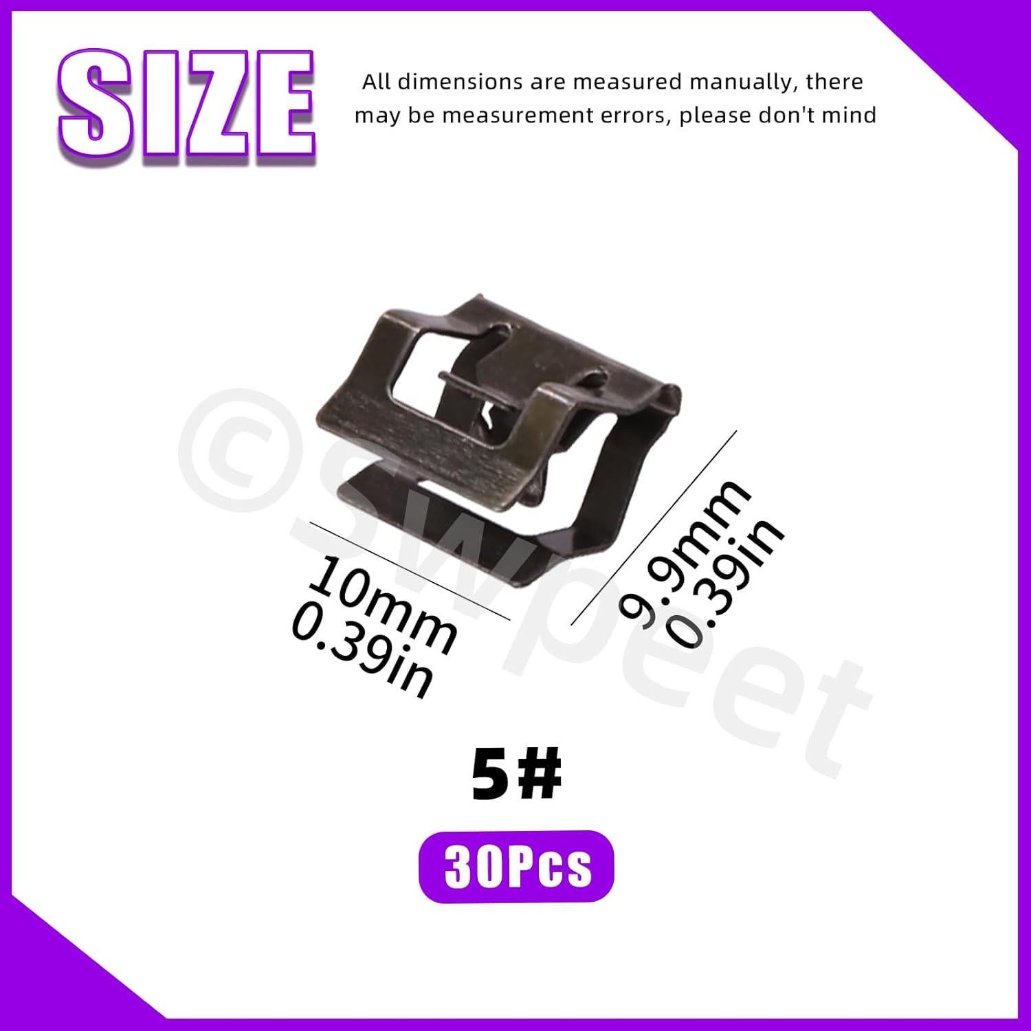 Kit 30 Clips U de Metal 10mm Swpeet para Panel de Auto