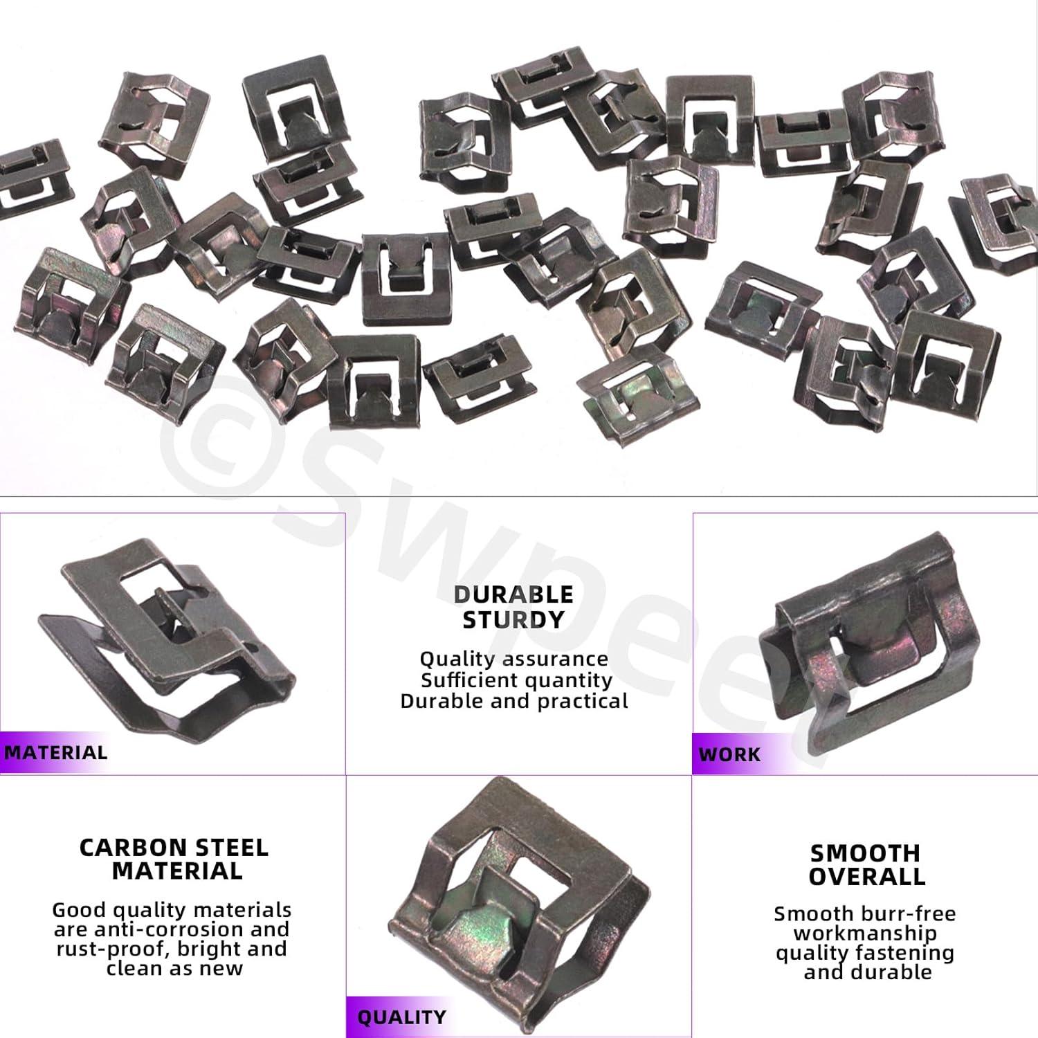 Kit 30 Clips U de Metal 10mm Swpeet para Panel de Auto