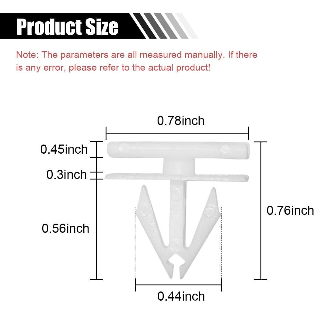 20 Clips de Remache JOYCOURT Nylon Blanco para Automóviles