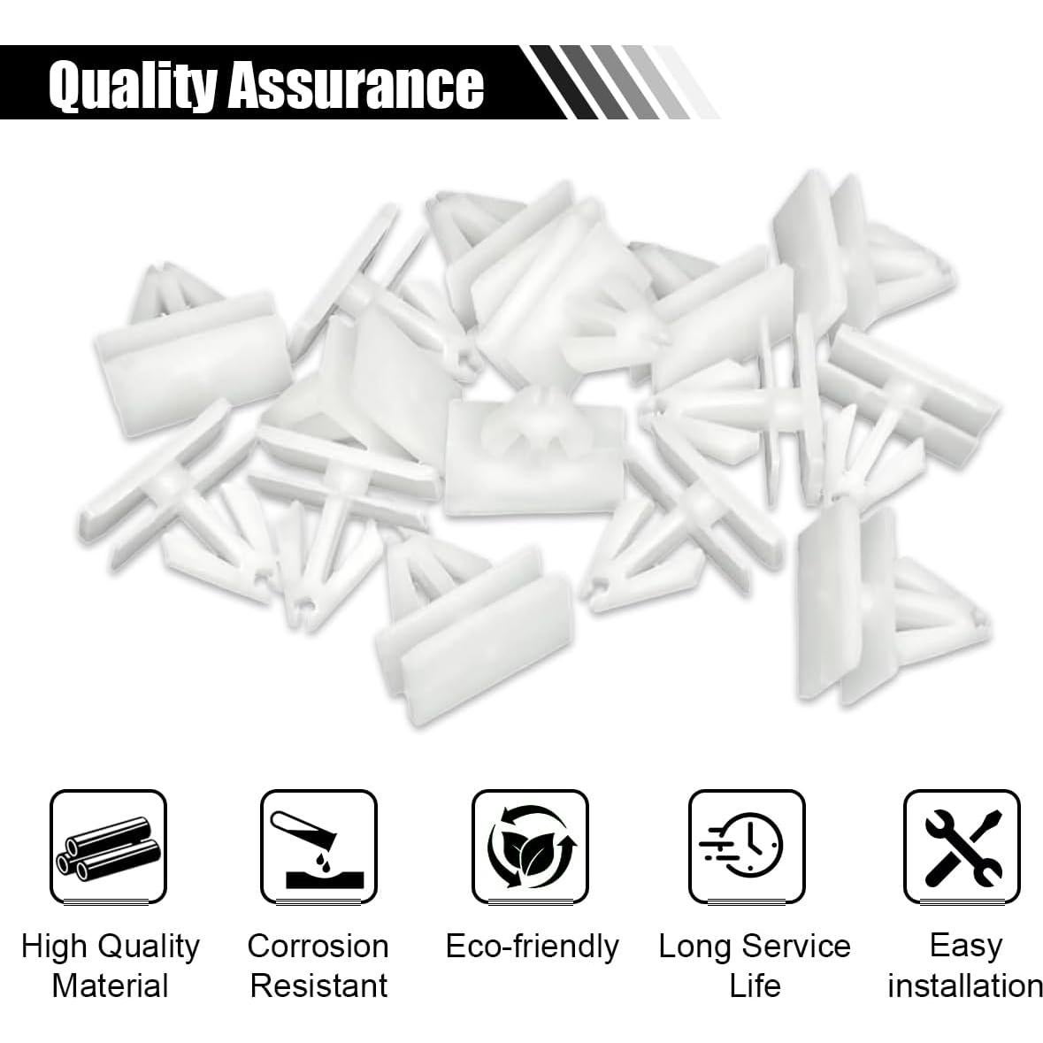 20 Clips de Remache JOYCOURT Nylon Blanco para Automóviles