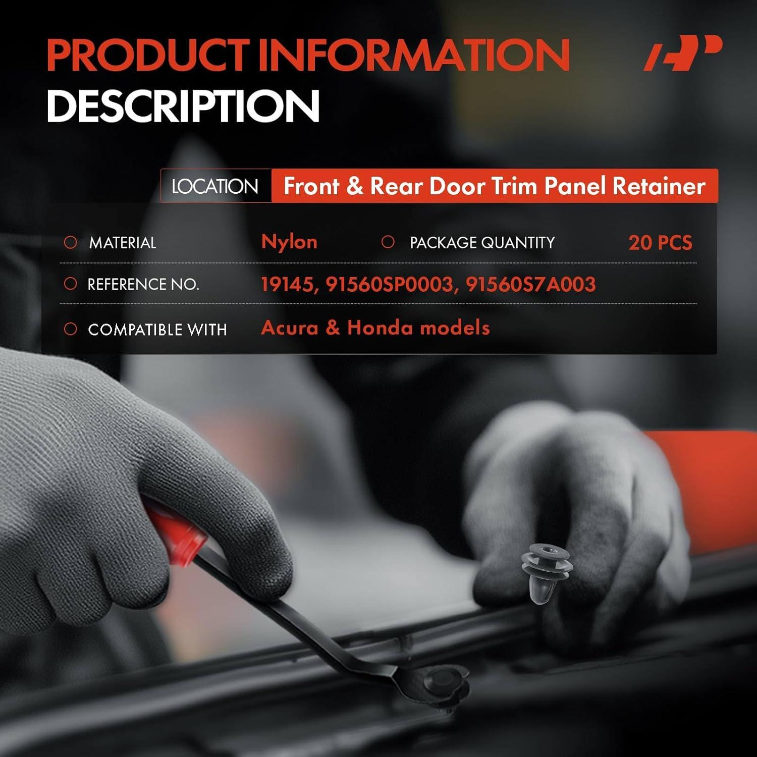 20 Clips Sujetadores A-Premium para Honda Acura 1991-1996