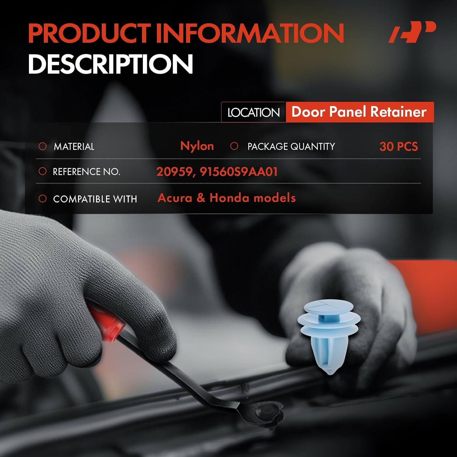 30 Sujetadores de Panel Interior A-Premium para Honda y Acura