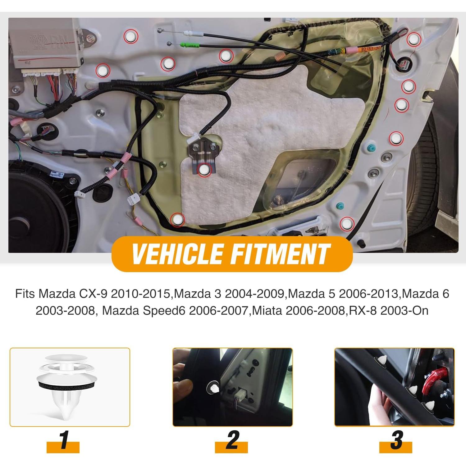 Clips de Panel de Puerta GOOACC 50Pcs Nylon 9mm GRC-304