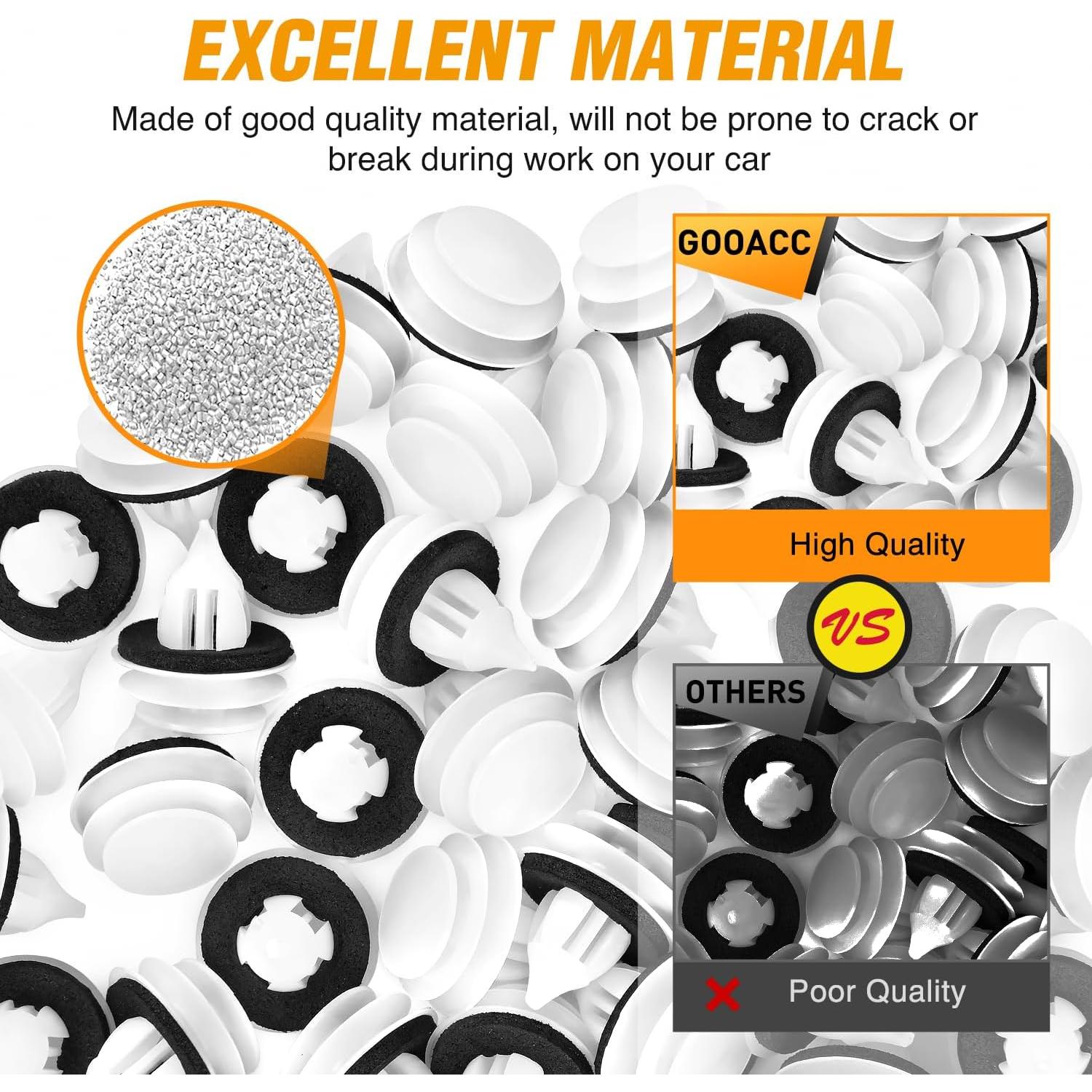 Clips de Panel de Puerta GOOACC 50Pcs Nylon 9mm GRC-304