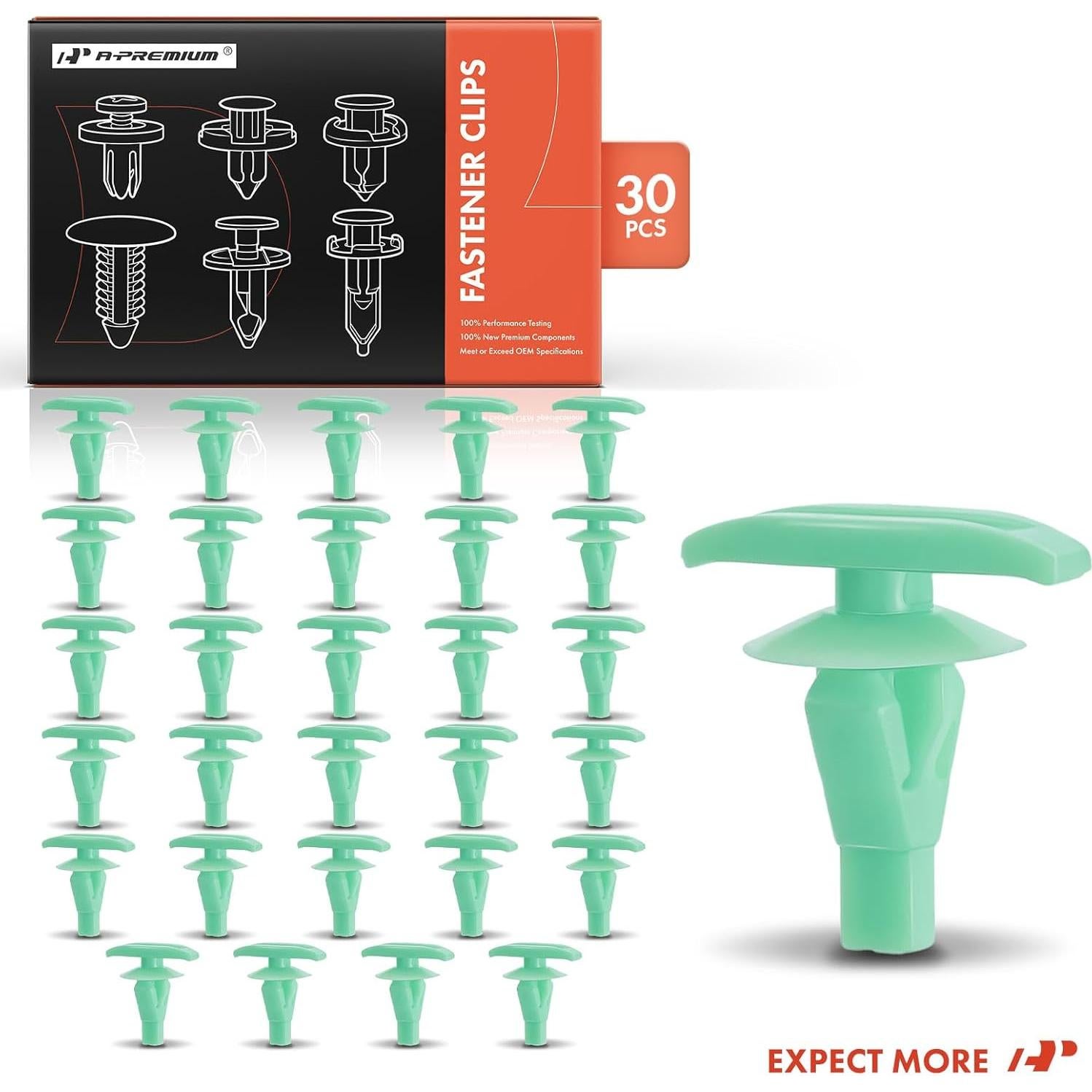 30 Clips de Retención de Nylon A-Premium para Honda y Acura