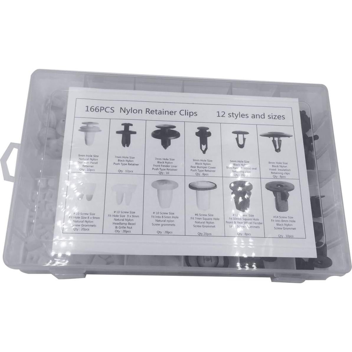 Juego de Clips de Recorte Lantee 166 Piezas para Autos