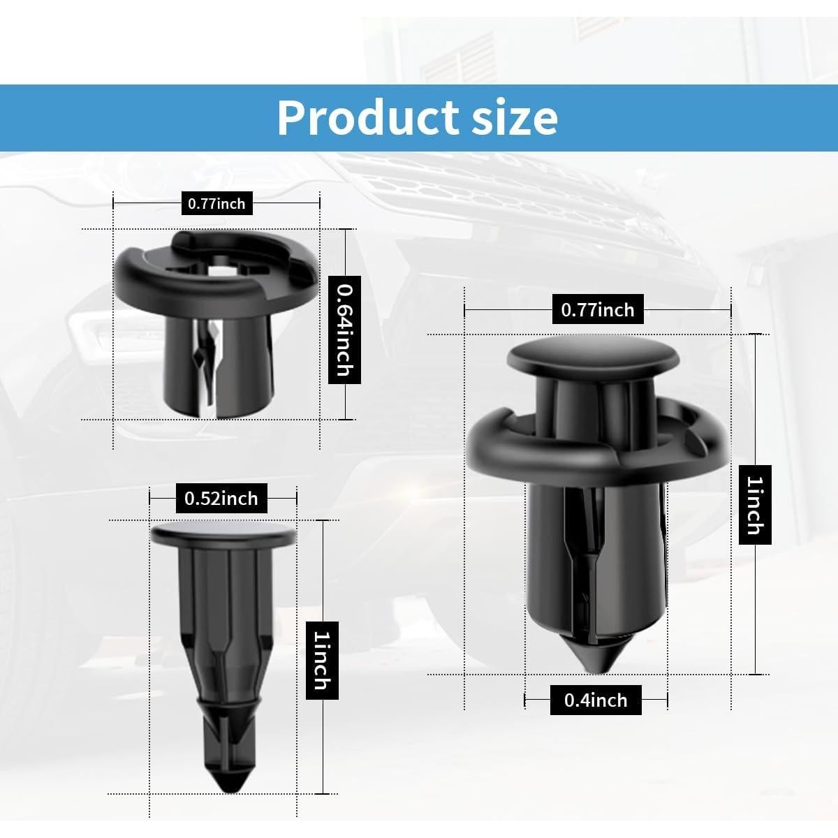 20 Clips de Retención de Nylon Honda para Parachoques 19mm