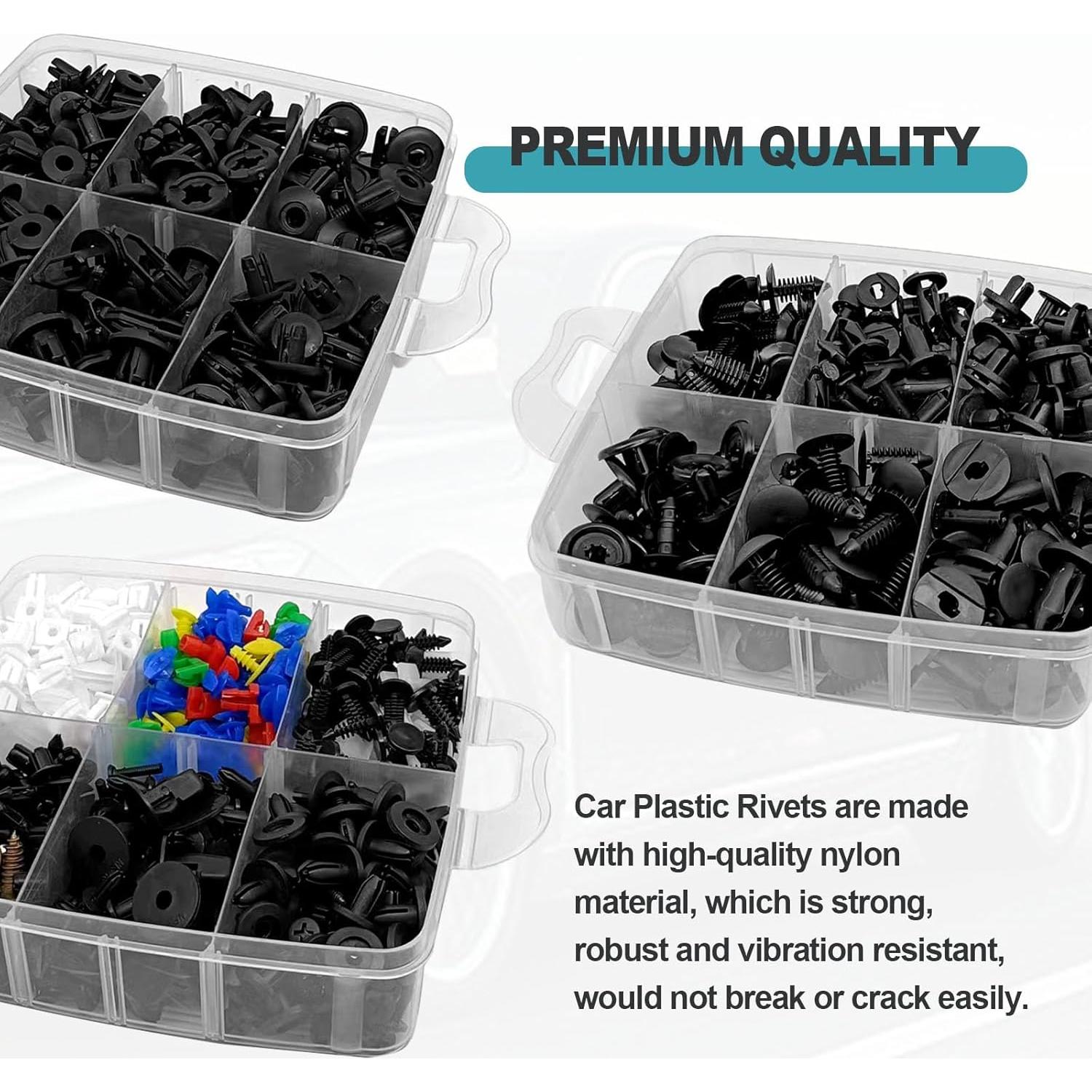 Kit de Sujetadores para Auto ZOKYUYS 835 Piezas Nylon