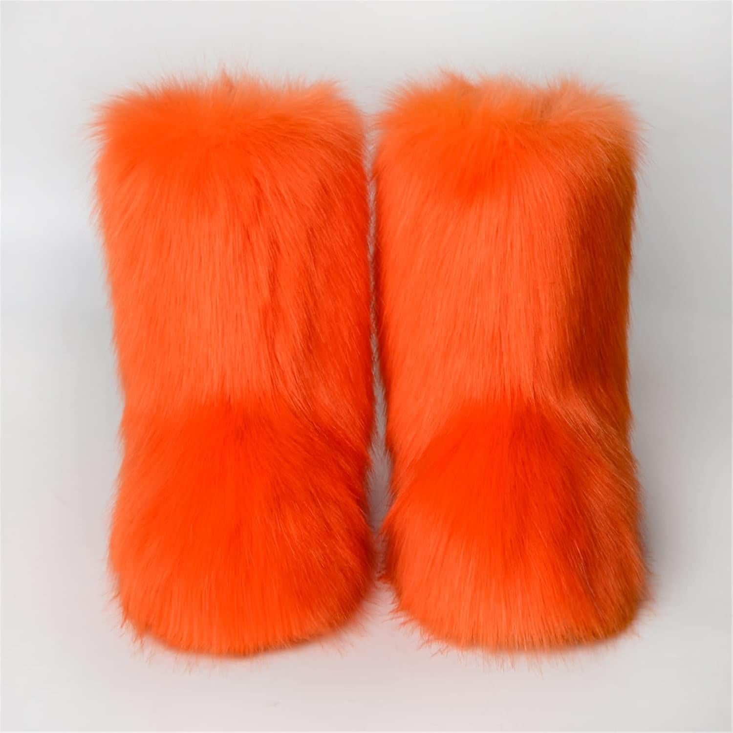 Botas de Nieve para Mujeres YESBOR Fluffy Naranja Talla 7