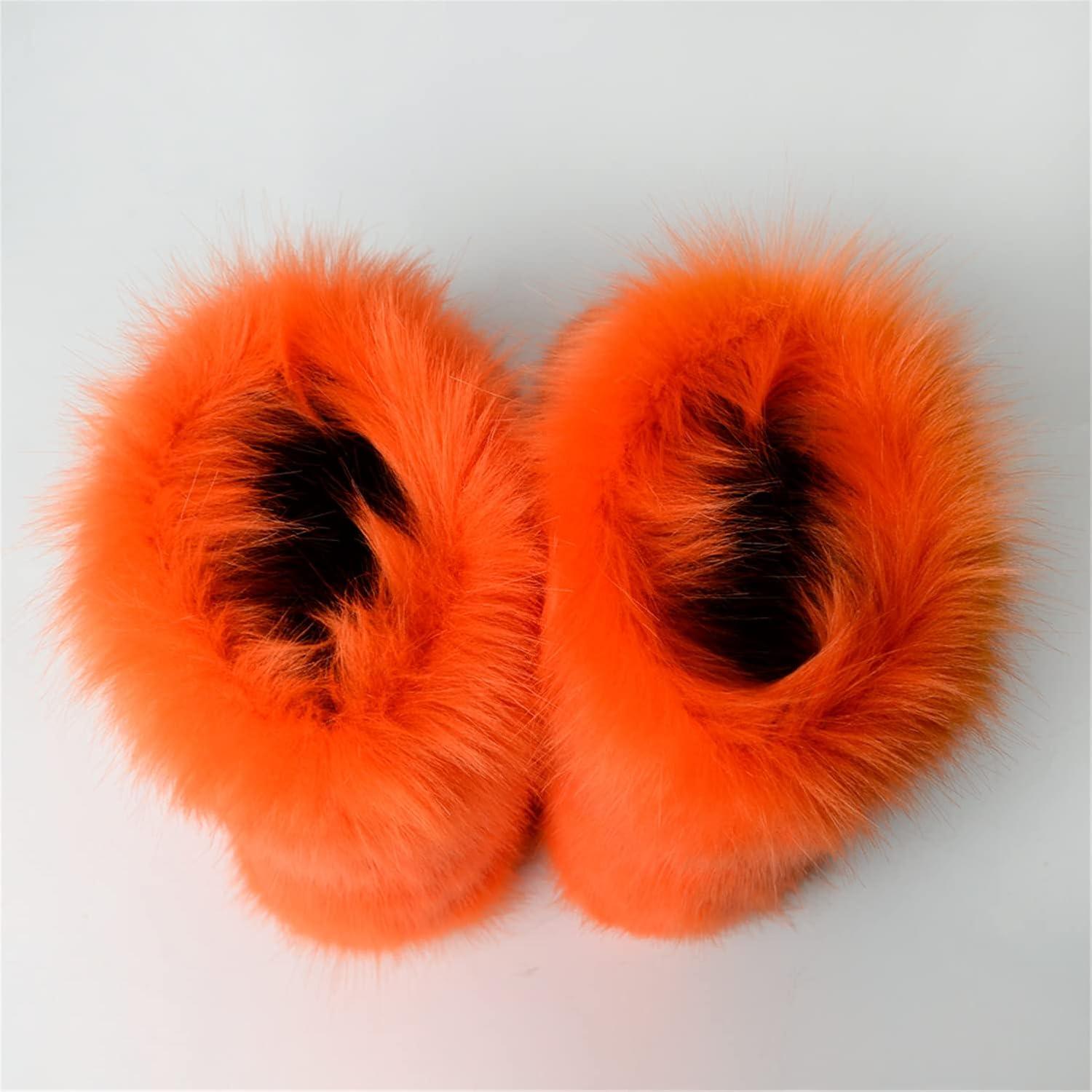 Botas de Nieve para Mujeres YESBOR Fluffy Naranja Talla 7