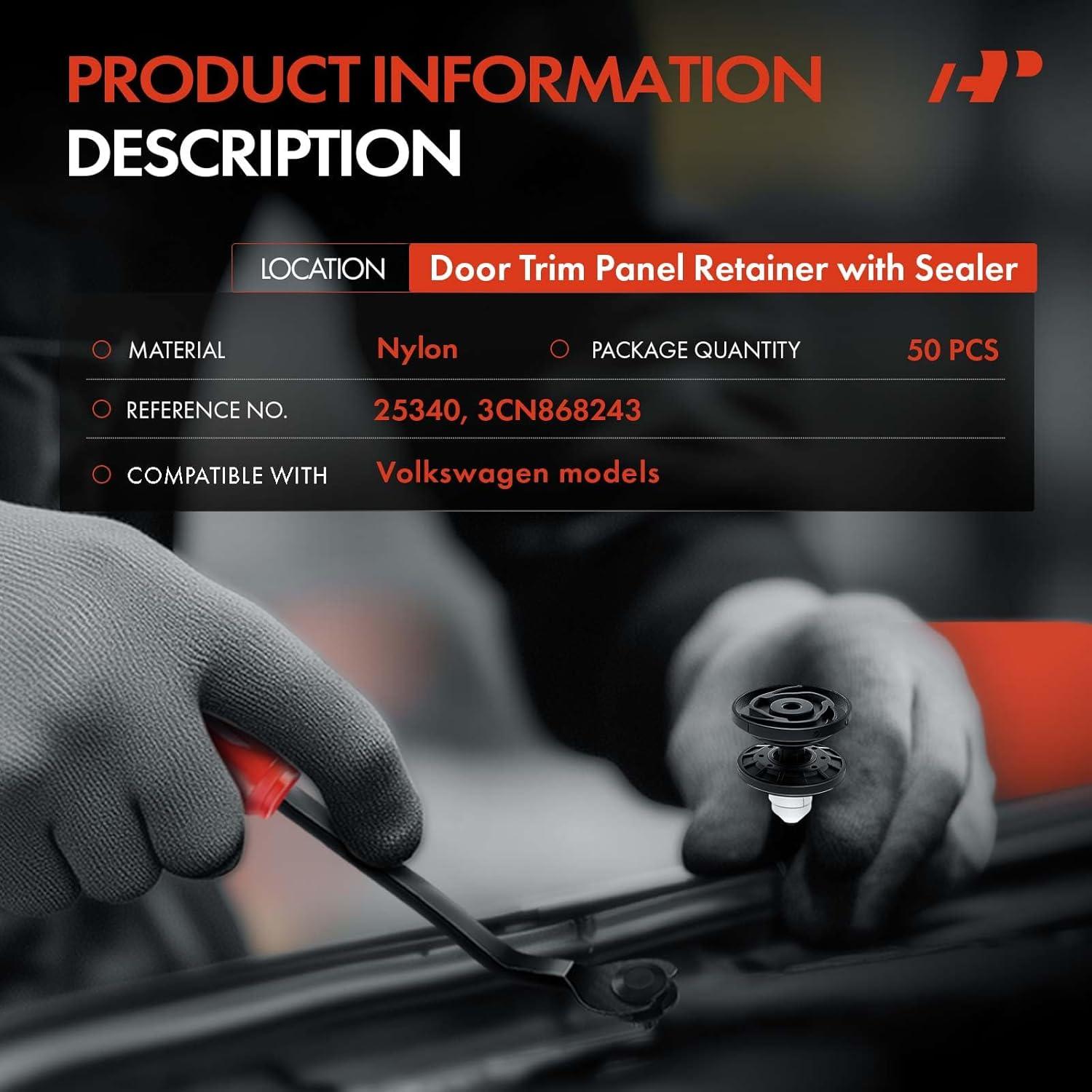 50 Clips de Retención A-Premium para Volkswagen Golf R, GTI, ID.4, Taos