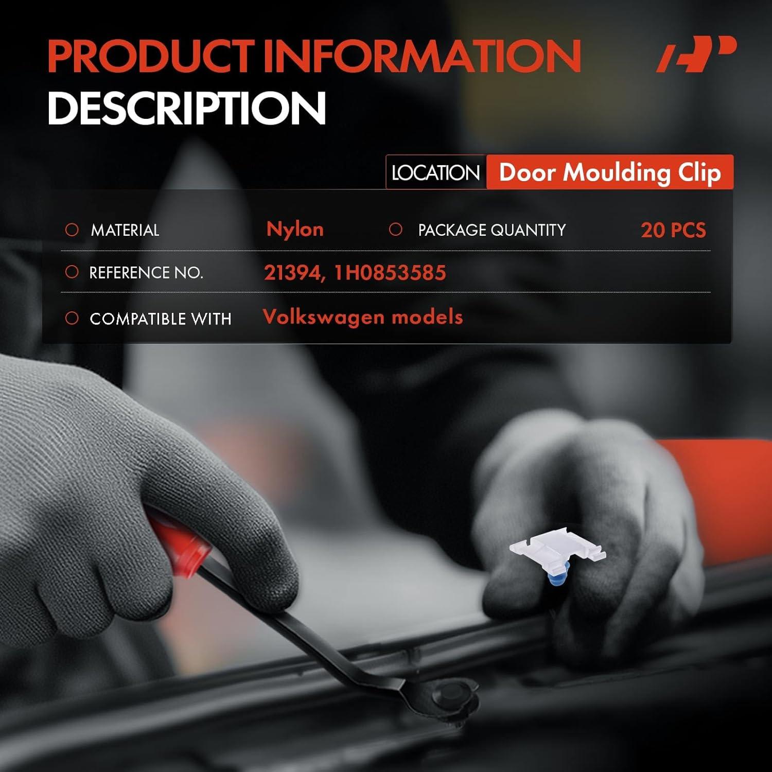 20 Clips Sujetadores Nylon A-Premium para Volkswagen Jetta Golf