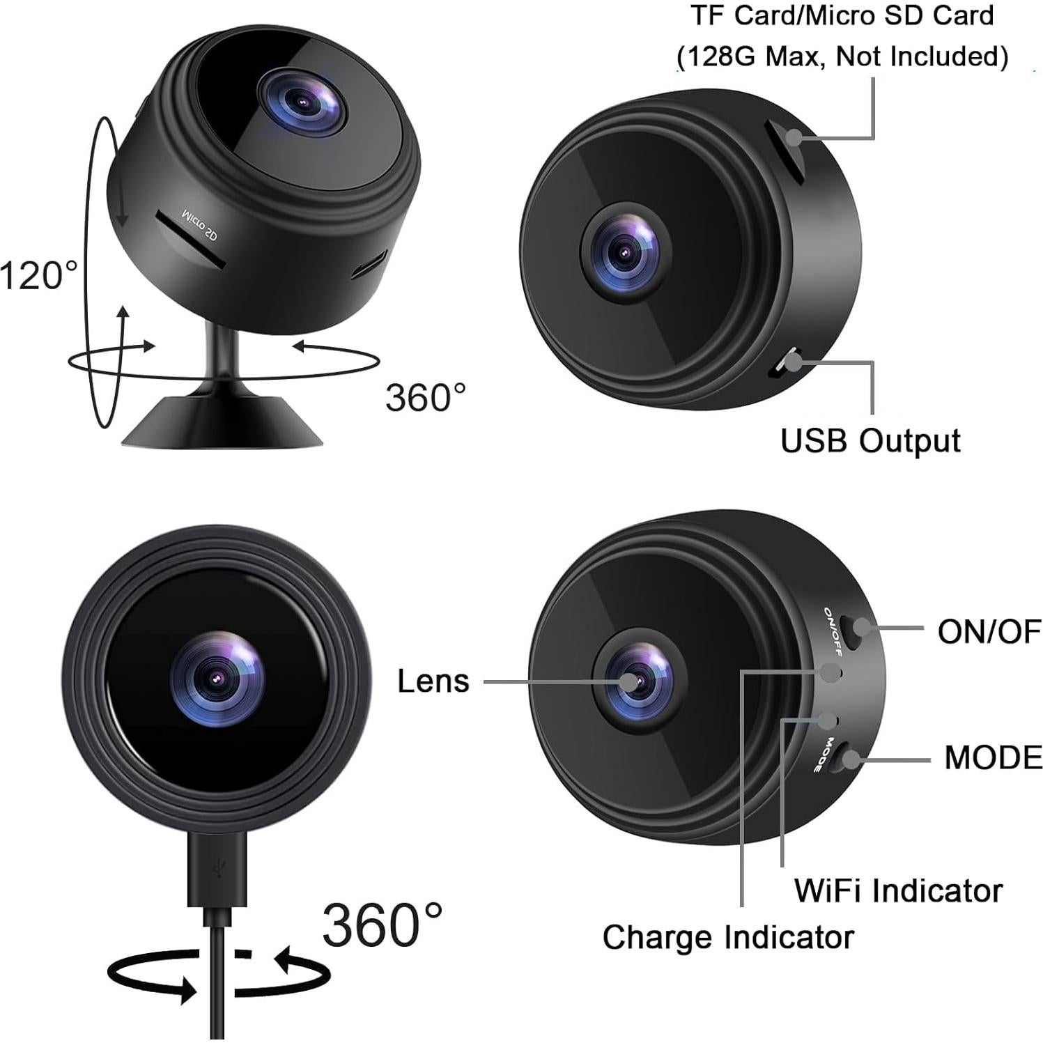 Cámara Oculta ZMDCAM A9 WiFi HD 1080P con Visión Nocturna