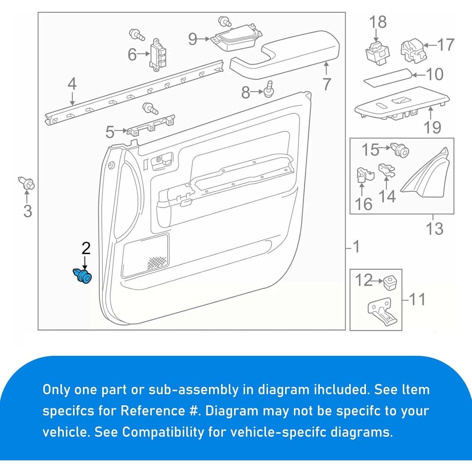 20 Clips de Panel de Puerta Ferianl OEM 90467-A0005 Nylon