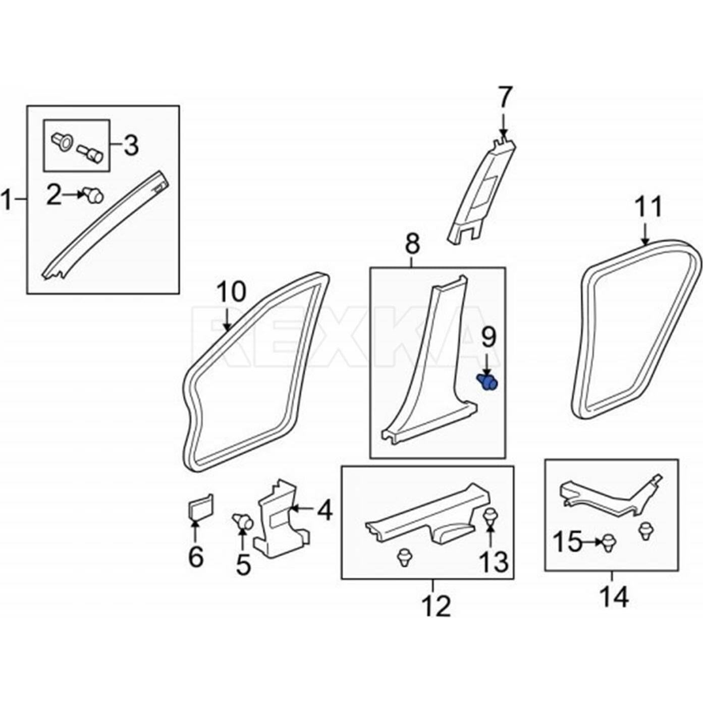 Sujetadores de Panel de Recorte de Puerta Honda Acura 30pcs