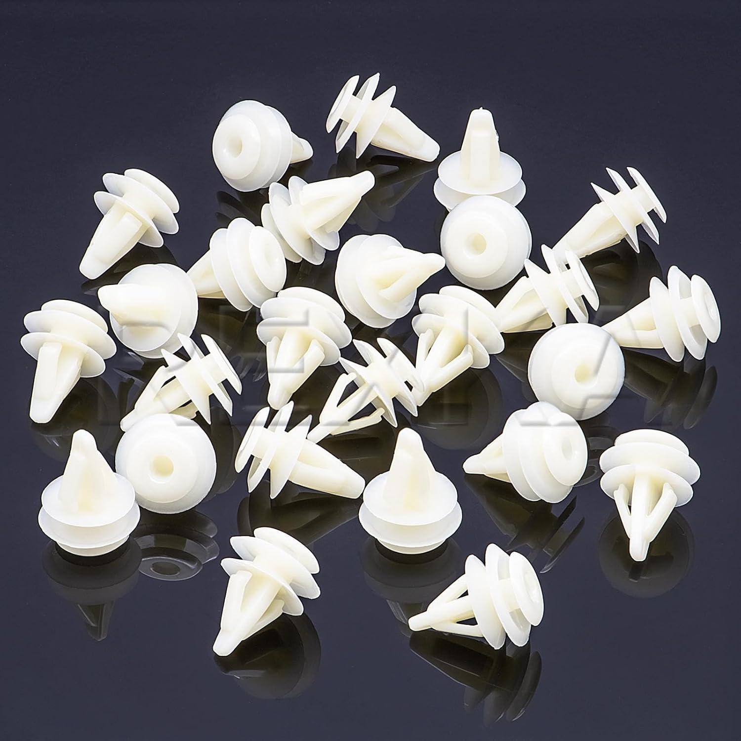 Sujetadores de Panel de Puerta Rexka 30pcs Nylon Blanco Honda Acura