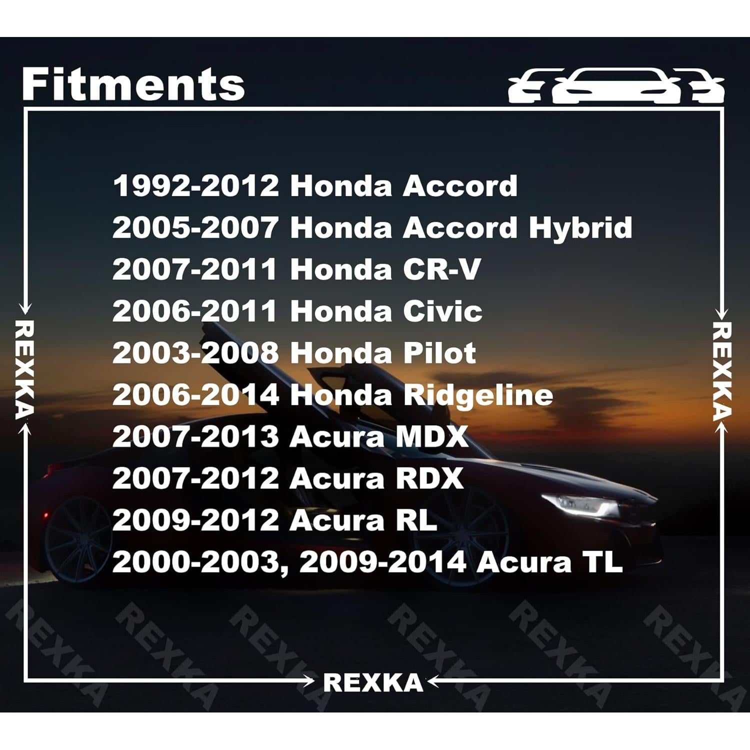 Sujetadores de Panel de Puerta Rexka 30pcs Nylon Blanco Honda Acura