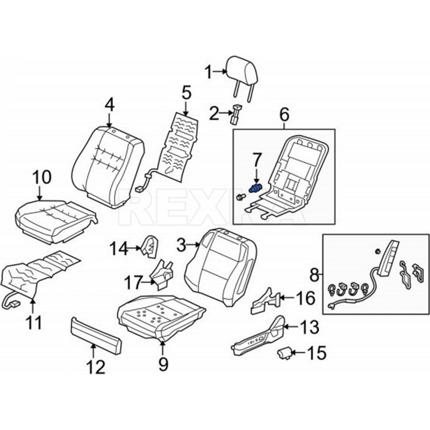 Sujetadores de Panel de Puerta Rexka 30pcs Nylon Blanco Honda Acura