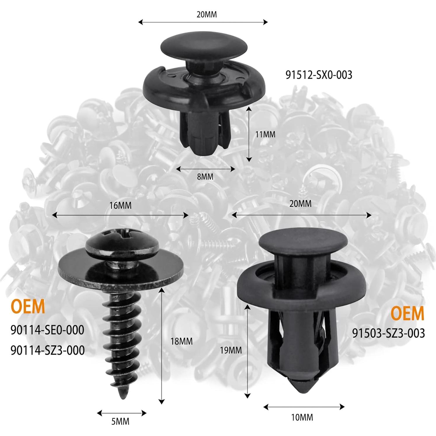 Xislet 120 Piezas Clips de Parachoques y Tornillos Honda Acura