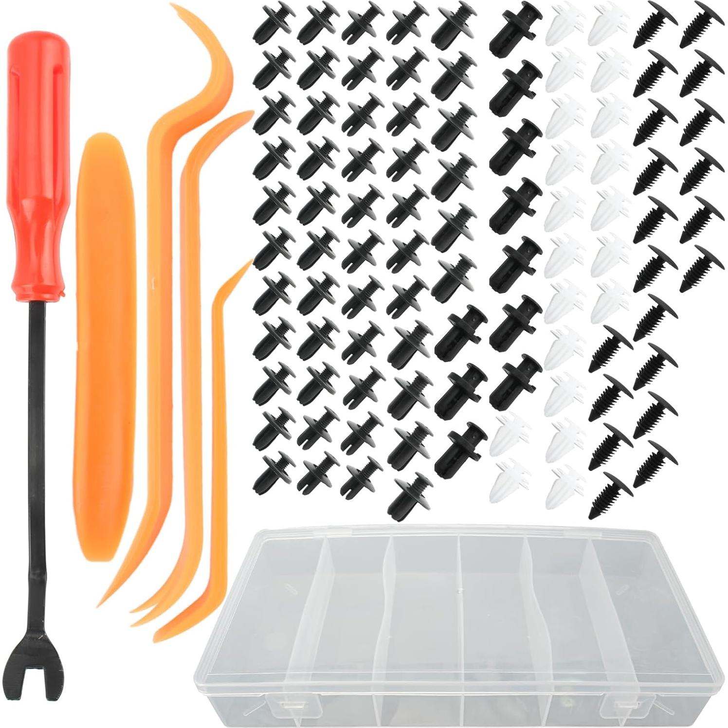 Kit de 100 Clips de Retención GoaMotors con 5 Herramientas