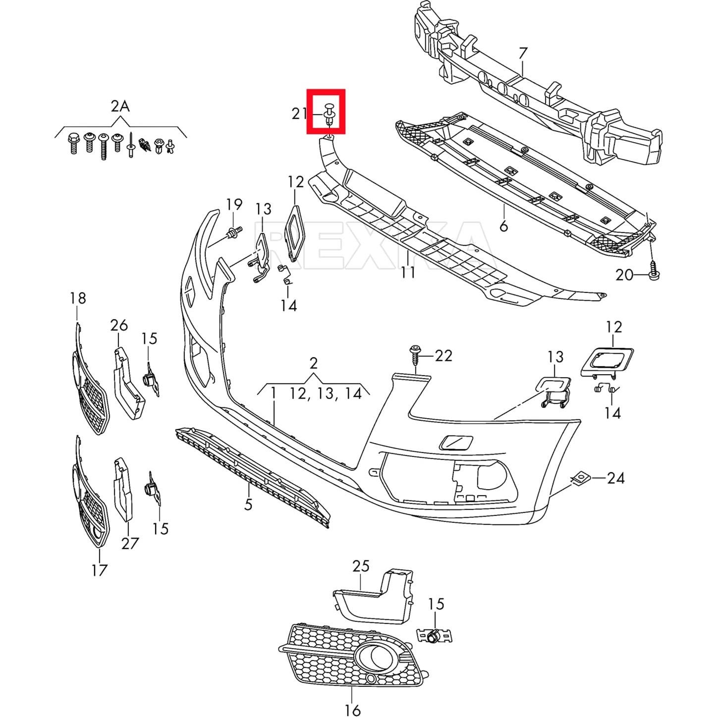 Clips de Retención Tipo Push Rexka 51pcs para Audi A4 A5 A8 Q3 Q5